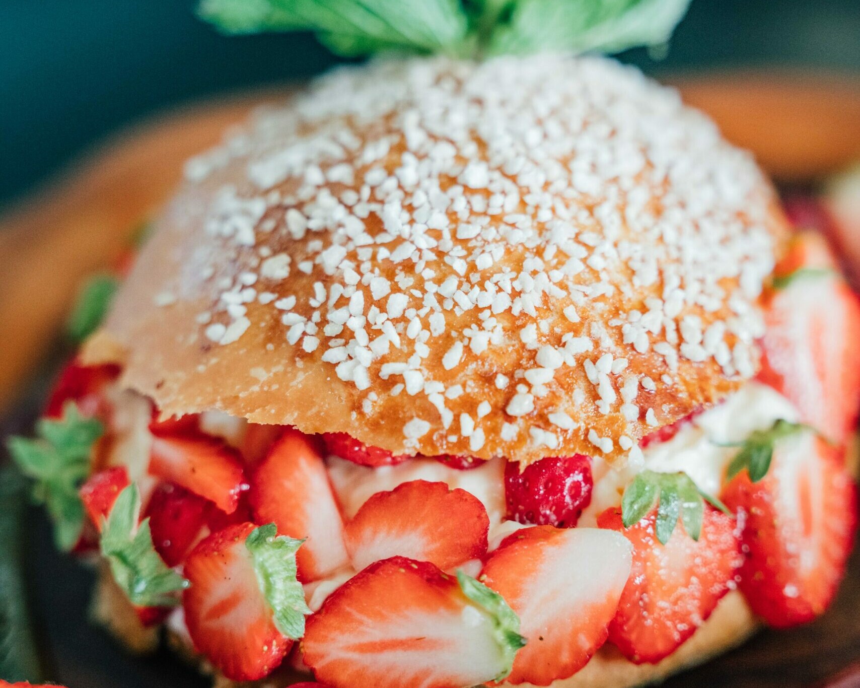 Anjuna restaurant desert with strawberries